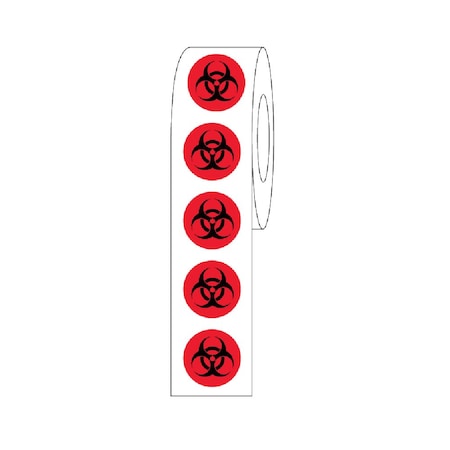 Globe Scientific Label Rolls, Cryo, 9.5mm, Biohazard Dots, 1000PK LCR-95BIO